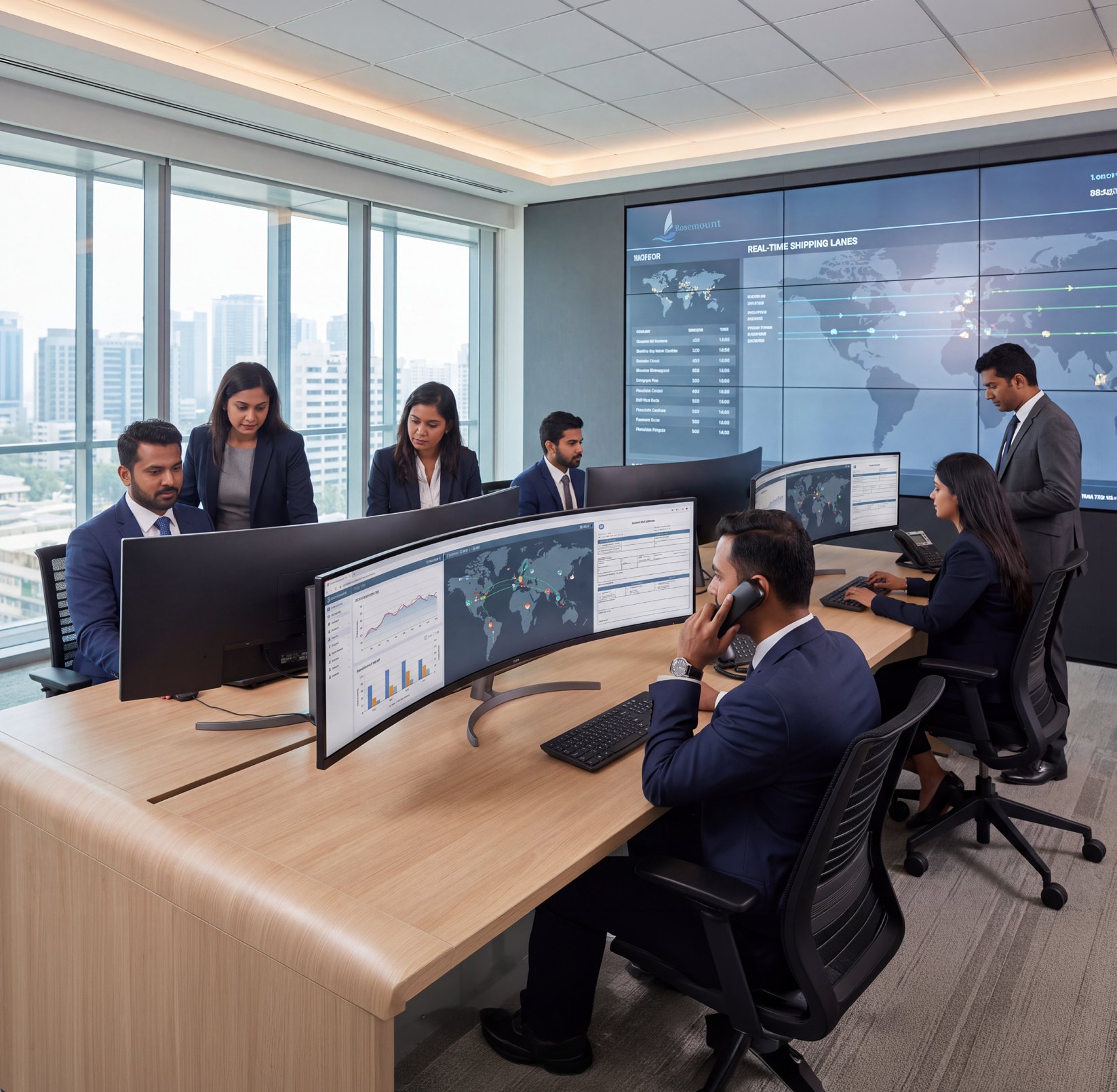Rosemount logistics operations team monitoring shipments